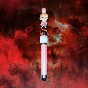 Pink Stylus Pen with Character Topper